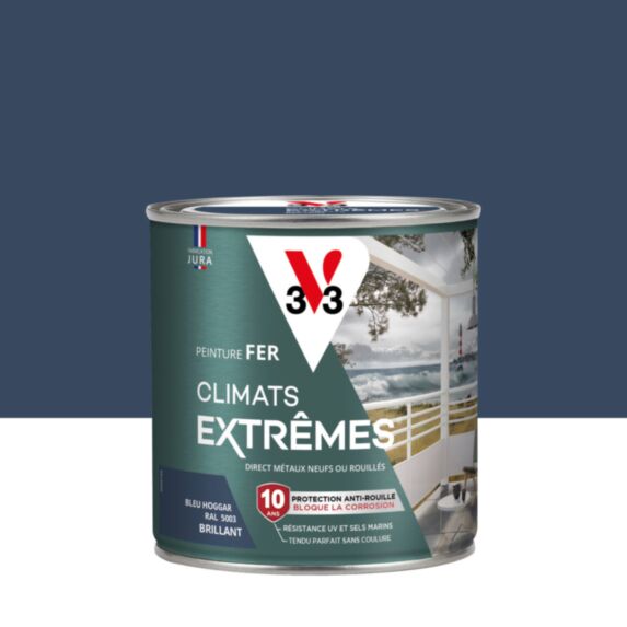 Peinture Fer Climats Extrêmes brillant bleu hoggar 0,5l - V33