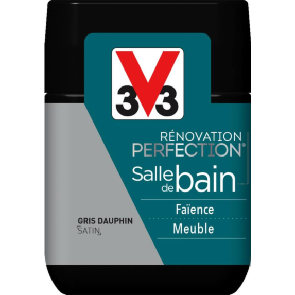 Testeur rénovation salle de bain gris dauphin satin 75ml - V33