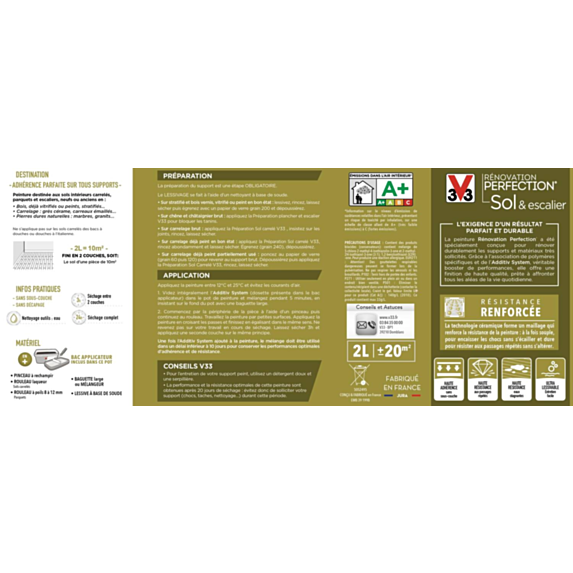PEINTURE V33  RENO PERFECTION SOL & ESCALIER ®  CARBONATE 750 ML