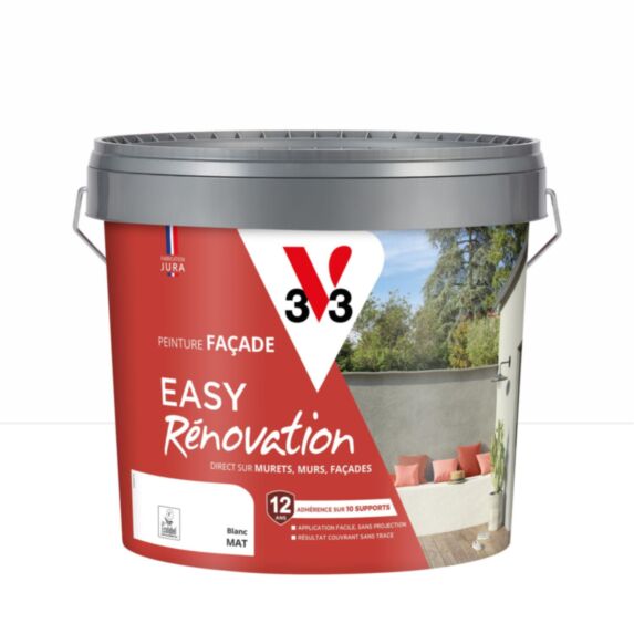 Peinture facade Easy Rénovation 10L Blanc - V33