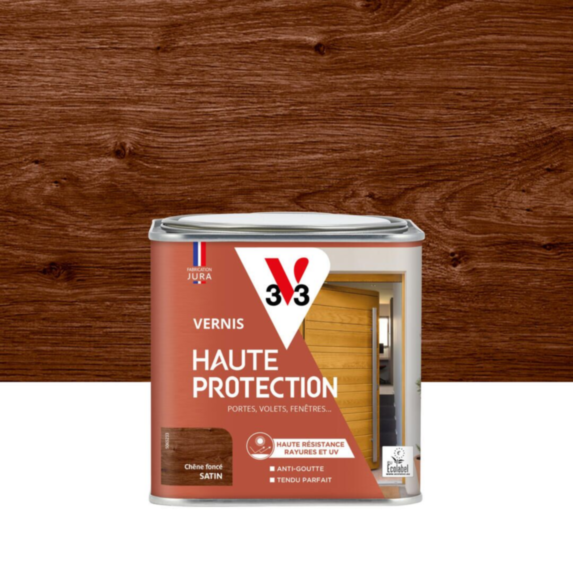 Vernis Haute Protection Ecolabel chêne foncé Satin 0,5L - V33