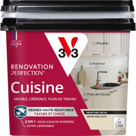 Peinture rénovation cuisine beige satiné 0,75L - V33