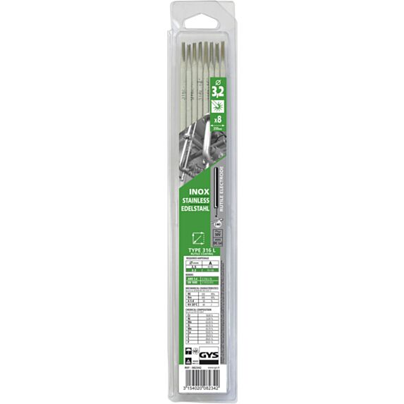 8 électrodes inox 3.2