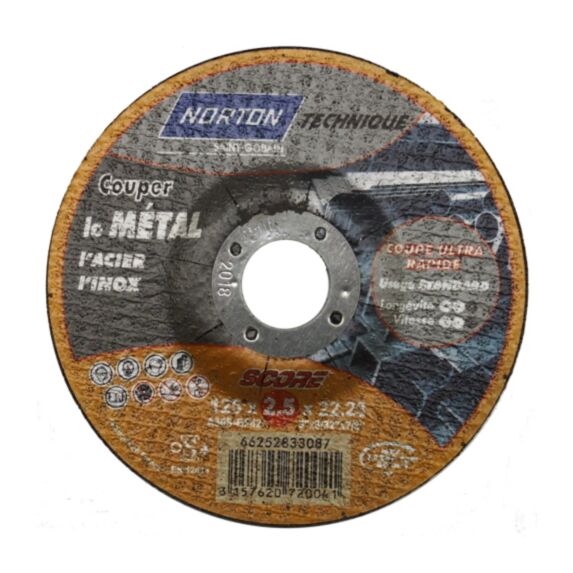 Disque à tronçonner métal Ø 125