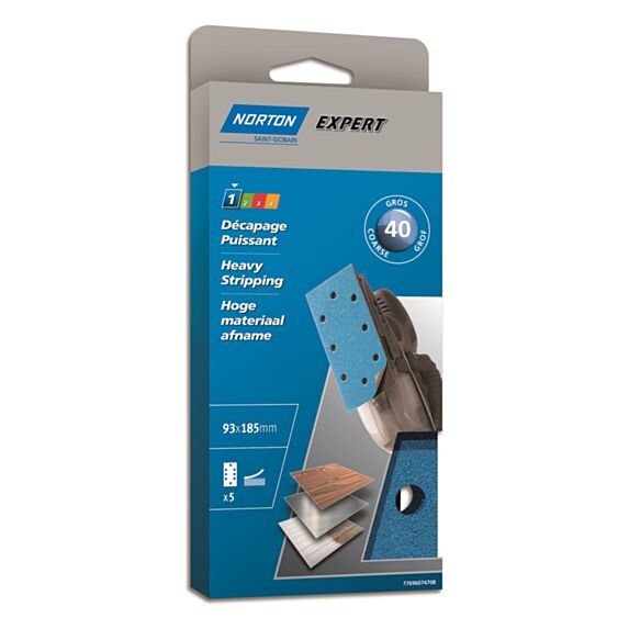 Patin machine parallèle 93x185mm x5 bleu - NORTON