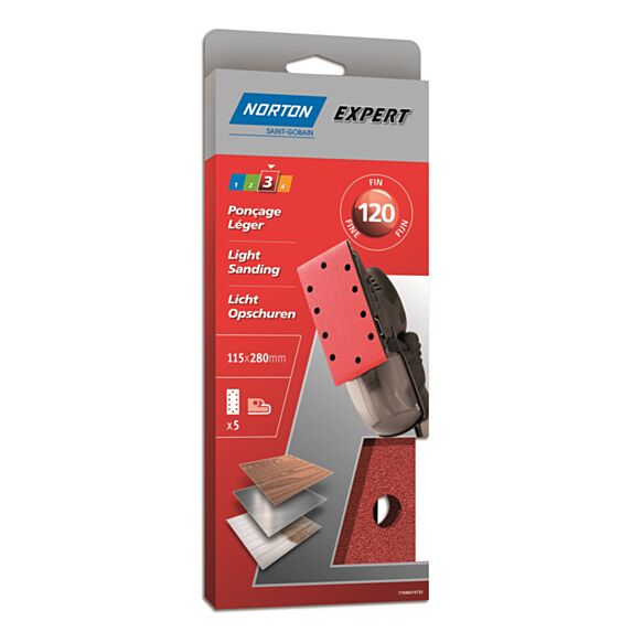 Patins ponceuse vibrante pinces Ovales 93x230mm Grain 120 - NORTON