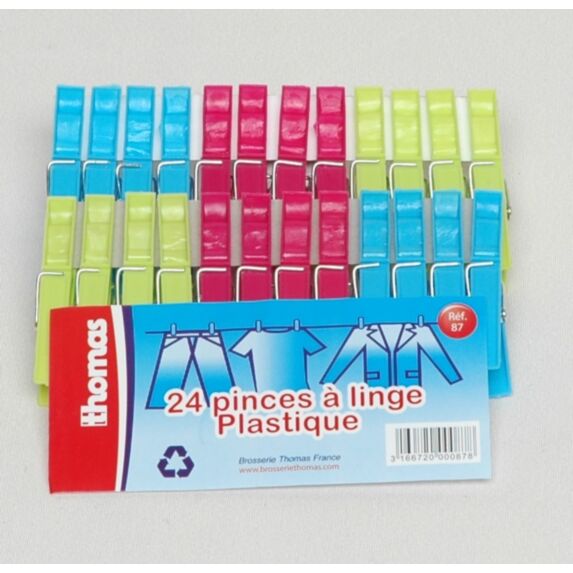 24 Pinces à linge plastique - THOMAS