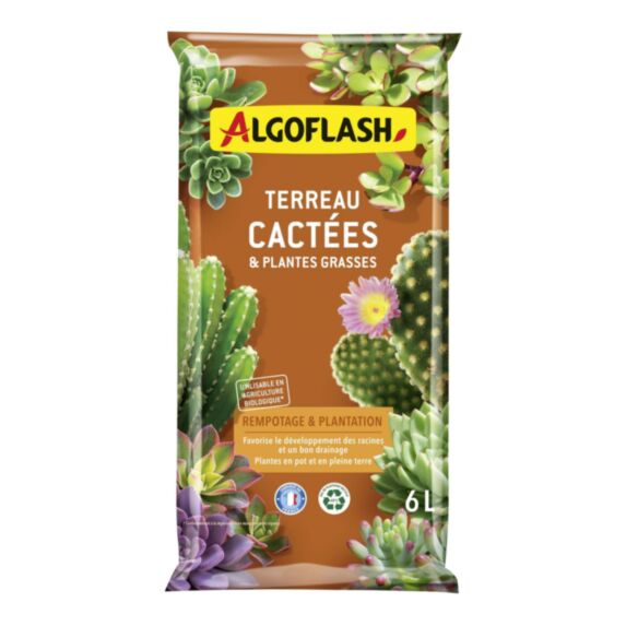 Terreau cactées/plantes grasses 6 L - ALGOFLASH