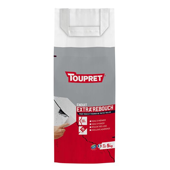 Enduit Extra' Rebouch poudre 5 kg blanc - TOUPRET