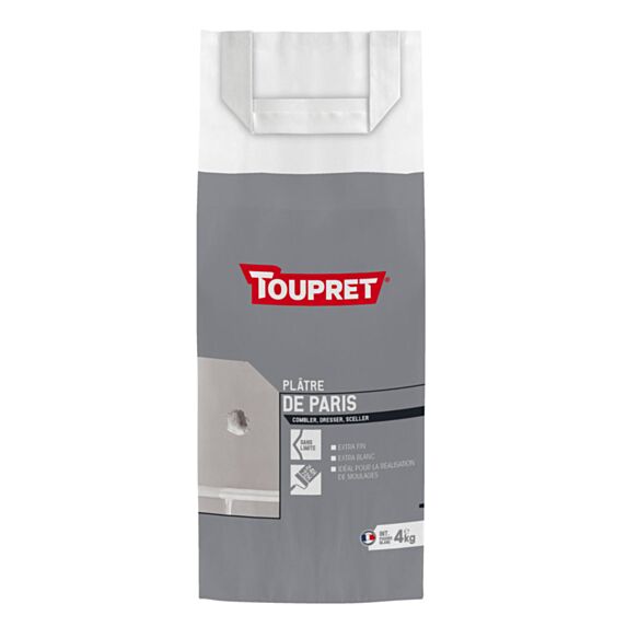 Plâtre de Paris poudre 4 kg - Blanc - TOUPRET
