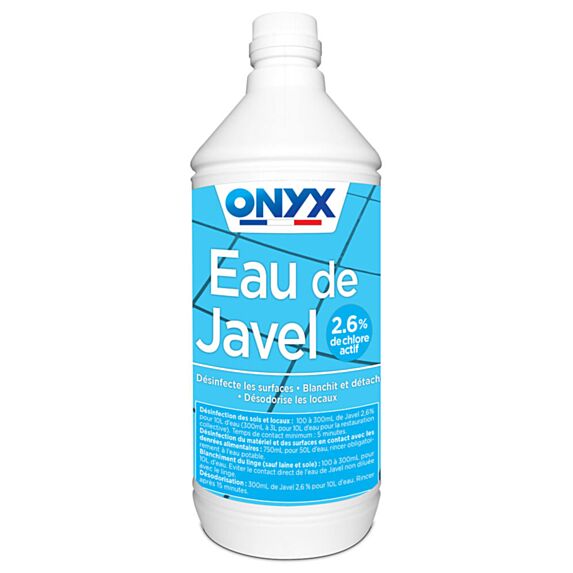 Eau de javel 2,6% chlore actif 1L - ONYX