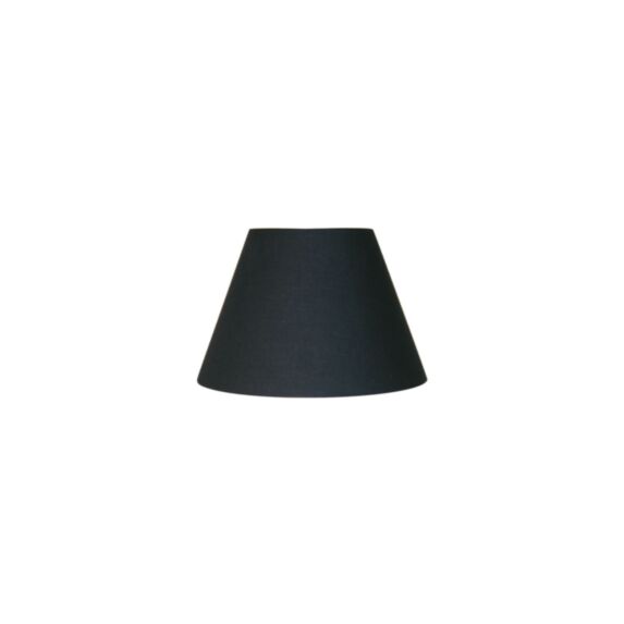 Abat-jour forme conique D19 coton noir Bague E14