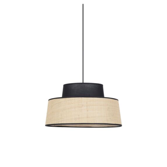 Suspension raphia et coton noir MALLORCA D38cm Corep