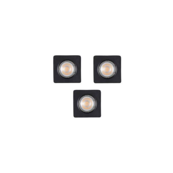 3 Spots Encastrés Fixes Berne Métal Noir Ø8,3cm - COREP