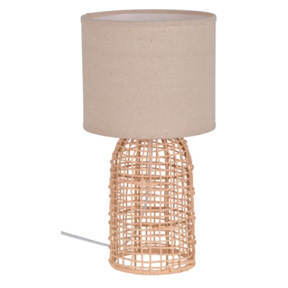 Lampe à poser en rotin et lin Tulum Ø18cm E14
