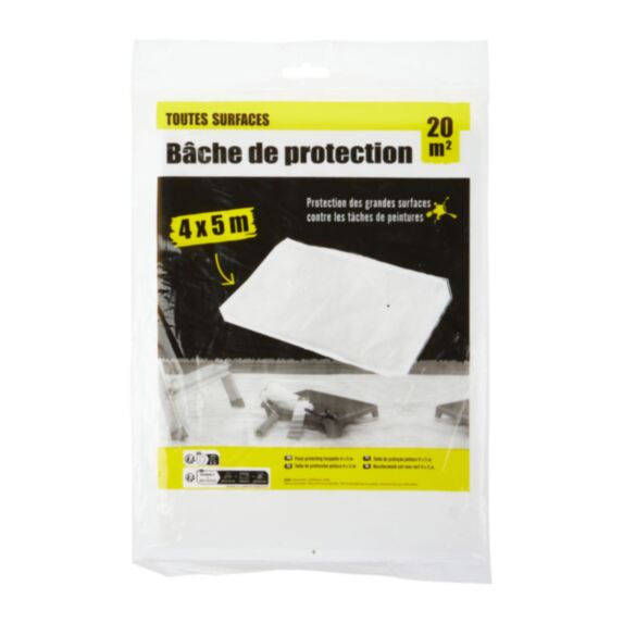 Bâche de protection peinture 4x5m blanc - COGEX