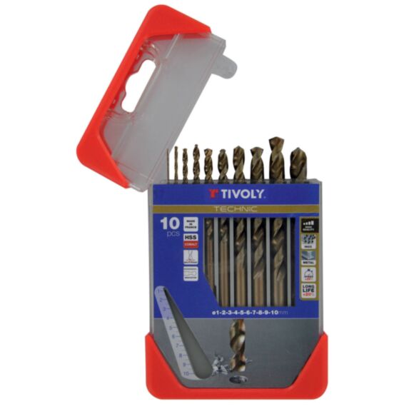 Coffret 10 forets métaux Technic Ø1-10 mm - TIVOLY