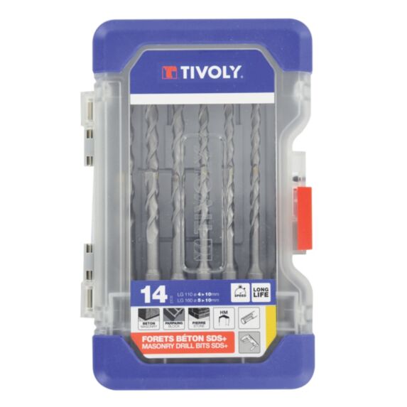 Mallette forets béton SDS 10 pièces - TIVOLY