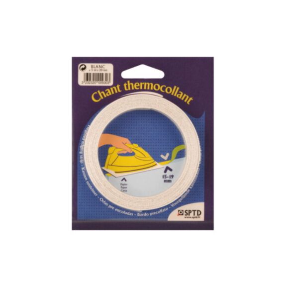 Bande de chants mélaminée thermocollante 20mm x 5m blanc mat
