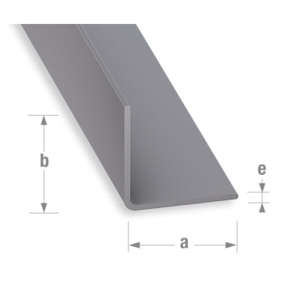 Cornière PVC gris alu 15 x 15 mm 2m - CQFD