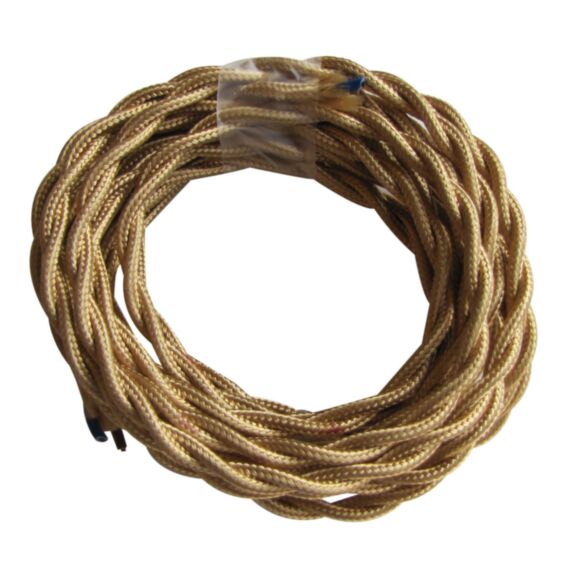 Câble électrique torsadé doré, long. 3m, 2xH05V-K, 2x0.75mm2 - TIBELEC