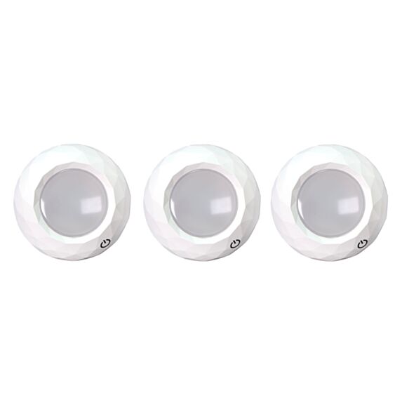 3 spots led 0,2w 15lm à piles blanc
