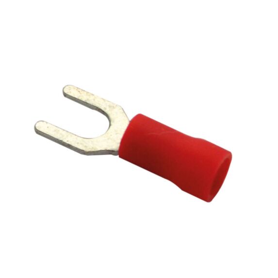 Cosses isolées à fourche Ø 4 mm rouge - TIBELEC