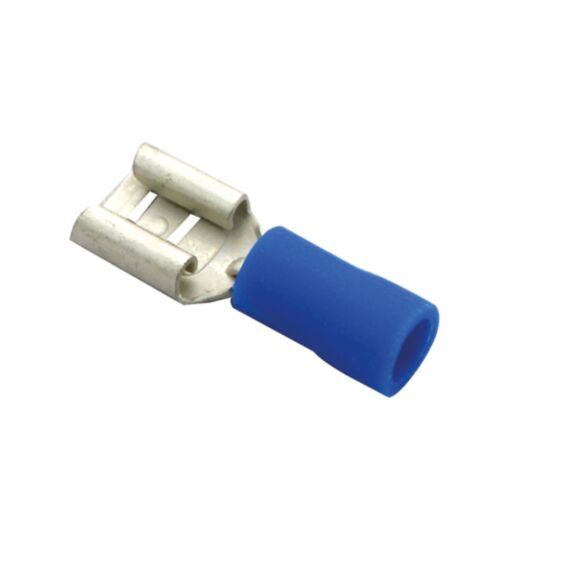 Cosses isolées clips femelle 6,3 mm bleu - TIBELEC