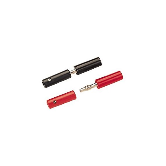 4 fiches banane mâle/femelle Ø4mm noir/rouge - TIBELEC