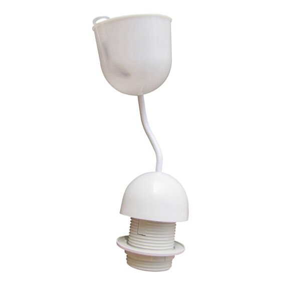 Monture blanche douille E27 + bague - TIBELEC