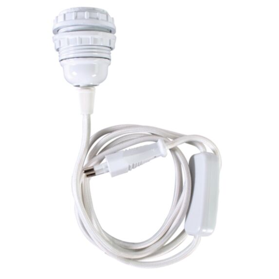 Kit cordon pré-équipé E27 fil tissu blanc - TIBELEC