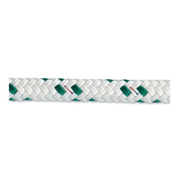 Corde polyester pré-étiré Ø8mm blanc/vert - CHAPUIS