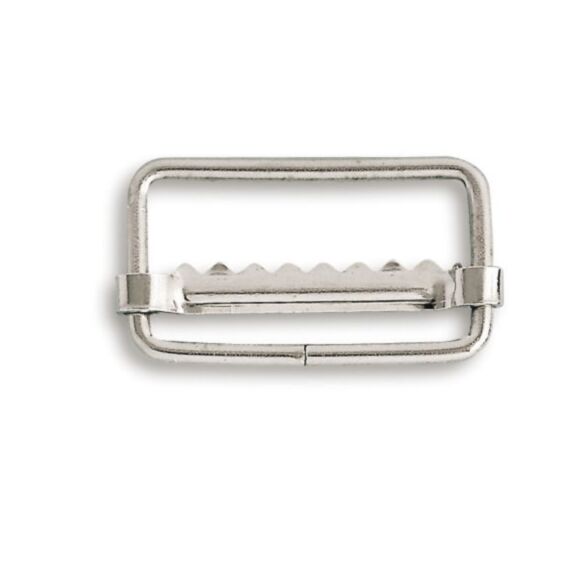 2 boucles glissières crantées acier nickelé pour sangle larg