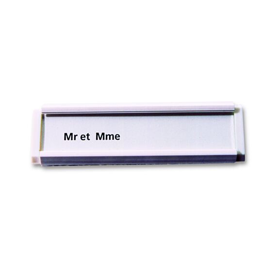 Plaquette d'identité PVC 94 x 82 x 8 mm Blanc - CHAPUIS
