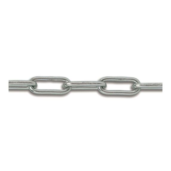 Chaîne droite soudée maille longue acier zingué Ø 4,5mm rési
