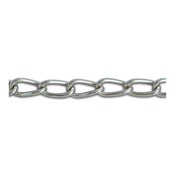 Chaîne soudée Torse acier zingué Ø 2,5mm résistance 36kg