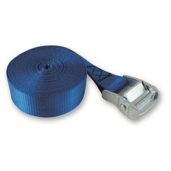 Sangle polypropylene avec came à griffes 25mmx5m bleu - CHAPUIS