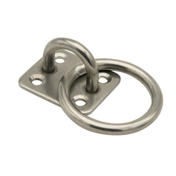 Platine carrée avec anneau acier inoxydable 30x35mm inox - CHAPUIS