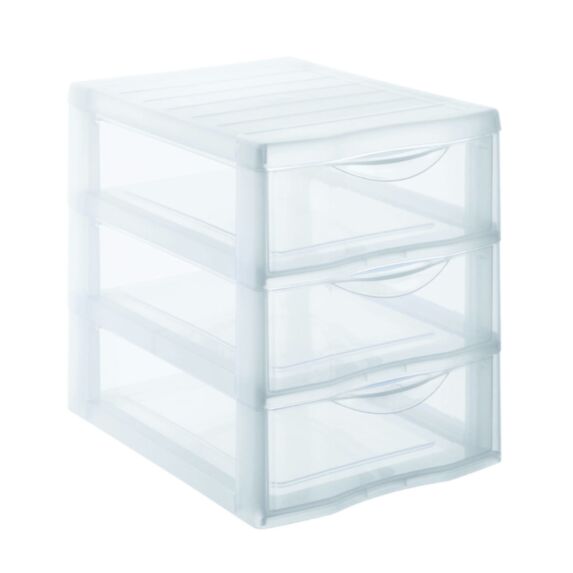 Mini-tour de rangement 3 tiroirs A5 Orgamix transparent - SUNDIS