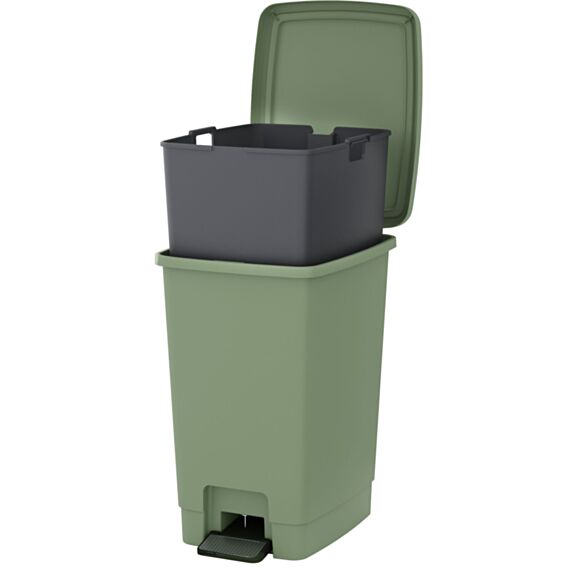 Poubelle de cuisine Bucket Bin Plastique 30L Vert - SUNDIS