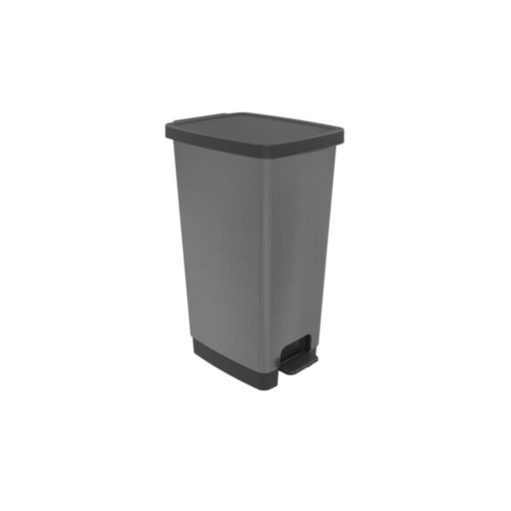 Poubelle à pédale Leaf Bin Plastique Effet carbone 40L Carbone - SUNDIS