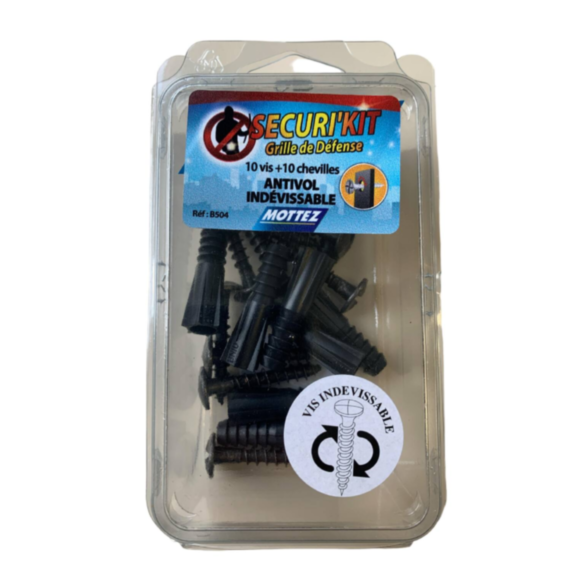 Vis indévissables + chevilles de fixation - Lot de 10