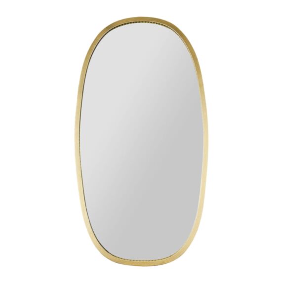 Miroir Ovoide en métal 28,5x53cm Doré