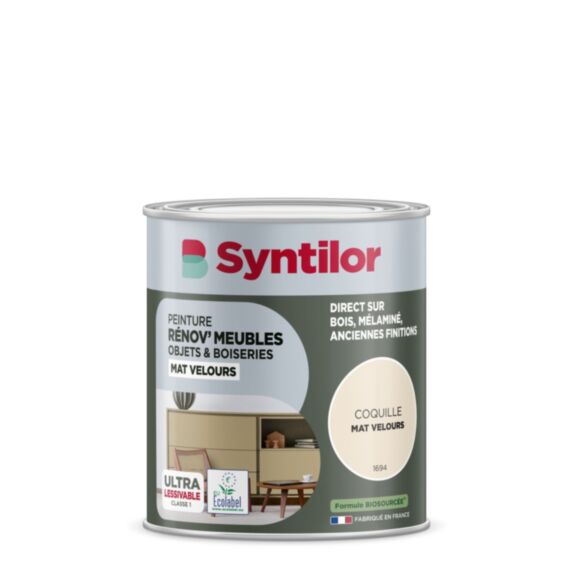 Peinture Renov meubles et objets coquille mat velours 0,25L - SYNTILOR