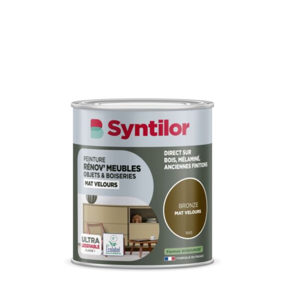 Peinture Renov meubles et objets bronze mat velours 0,25L - SYNTILOR