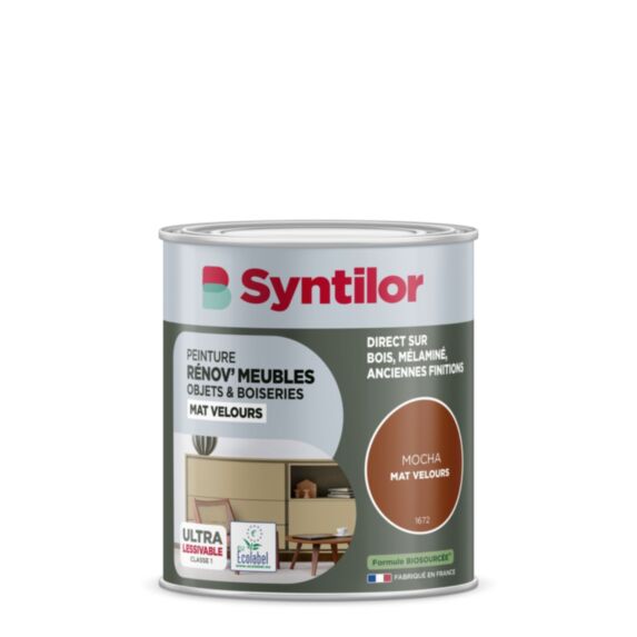Peinture Renov meubles et objets mocha mat velours 0,25L - SYNTILOR
