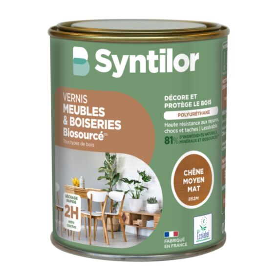 Vernis Meubles et Boiseries Biosourcé* Nature Protect® 0.5L chêne - SYNTILOR