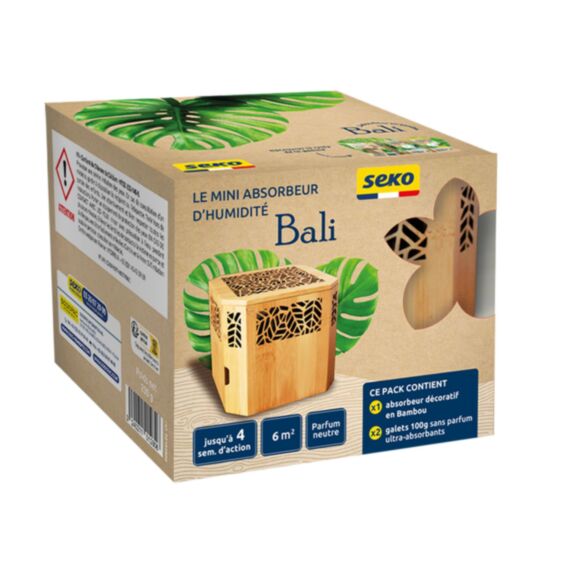 Absorbeur d'humidité Design Mini Bali avec 2 galets rechargeables - SEKO