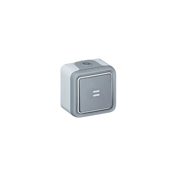 Interrupteur lumineux plexo apparent - 10a - livré complet gris - LEGRAND