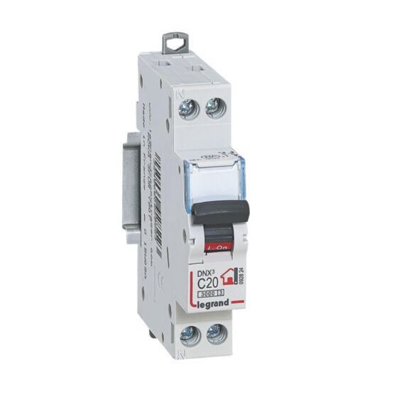 Disjoncteur DNX³ Phase + Neutre 20A courbe C bornes à vis 1 module - LEGRAND